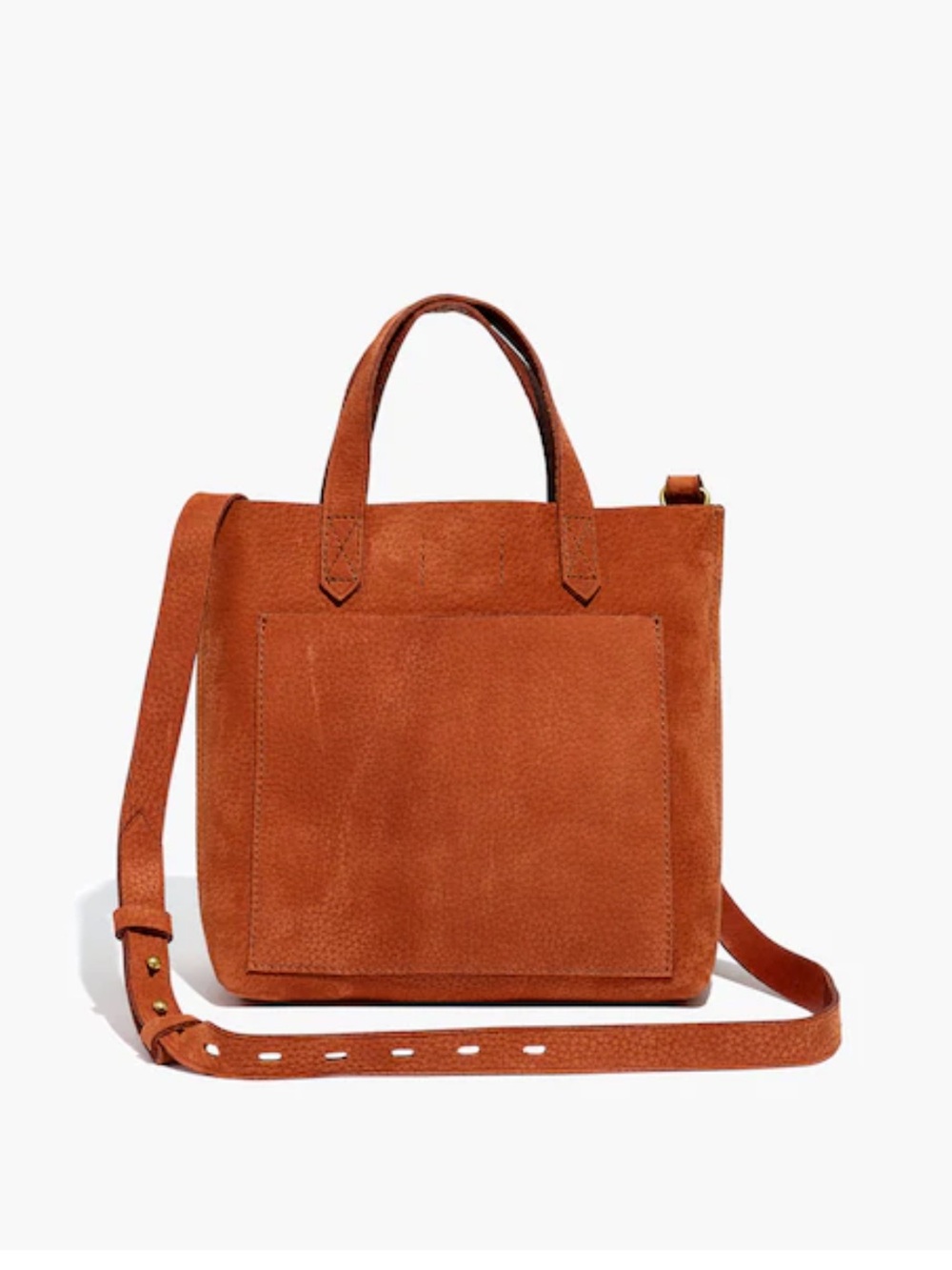 Madewell The Small Transport Crossbody in NuBuck Leather. Classic. Handbag. Gold
